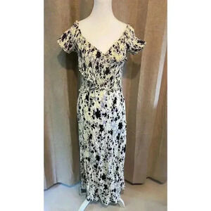 ASTR The Label Criss Cross Smock Floral Midi Dress Women’s Size XL